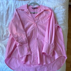 ZARA Pink Oversized Button Down